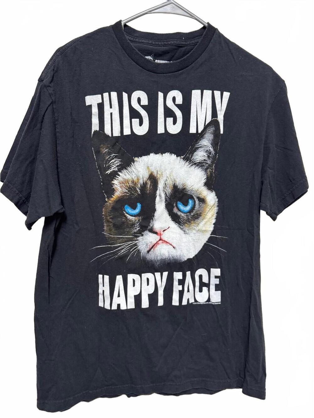 Grumpy Cat "This Is My Happy Face" Vintage Meme Graphic T-Shirt